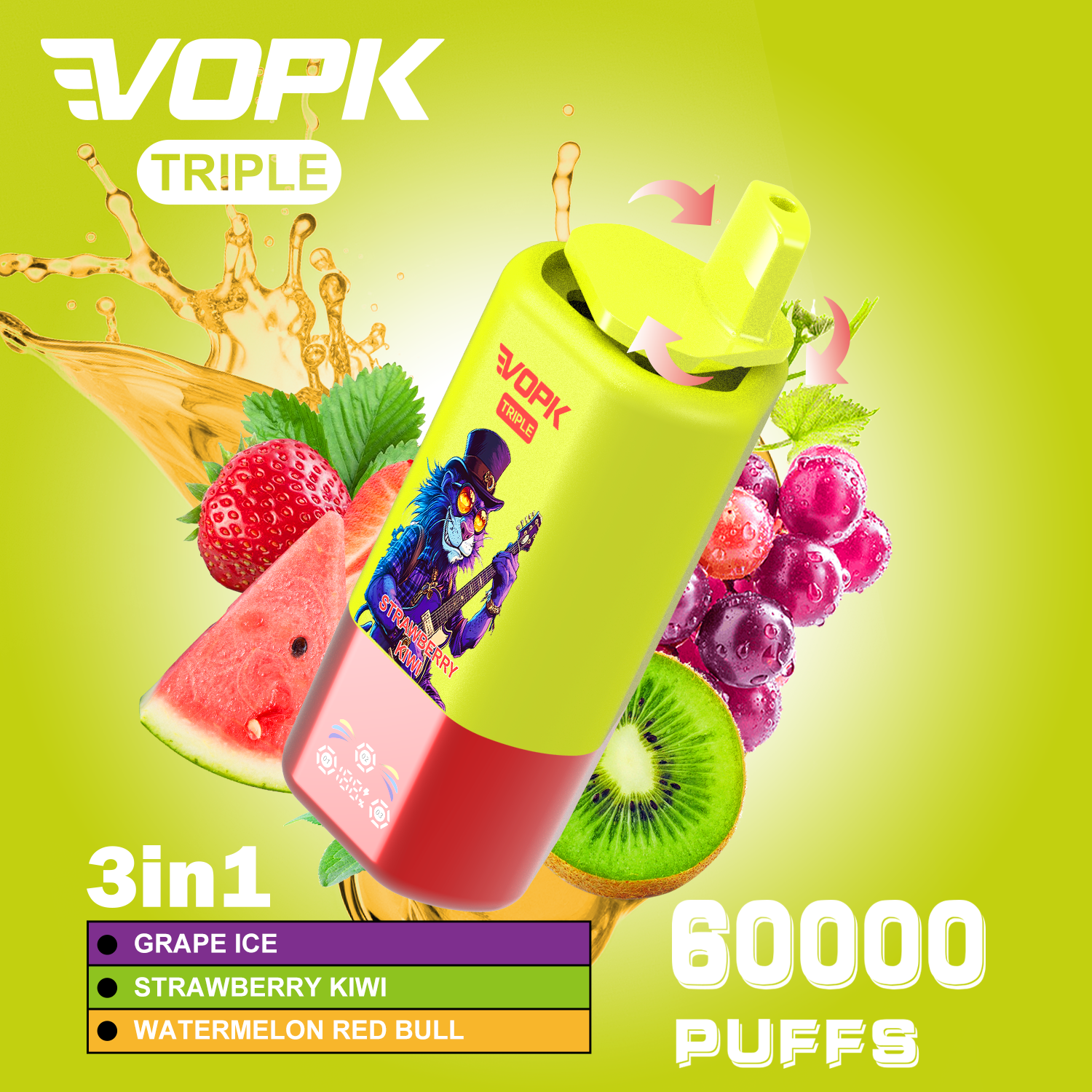 VOPK Triple 60000 Puffs – Jednorazowy e-papieros 3w1 - vapepodpl