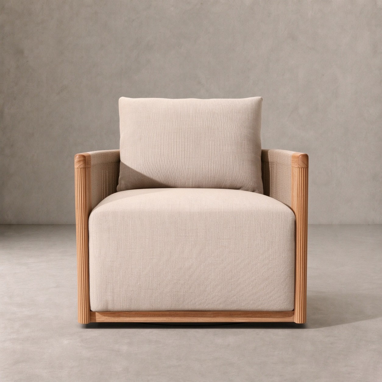 STRAND Teak Outdoor Swivel Lounge Chair - WBERT HOME