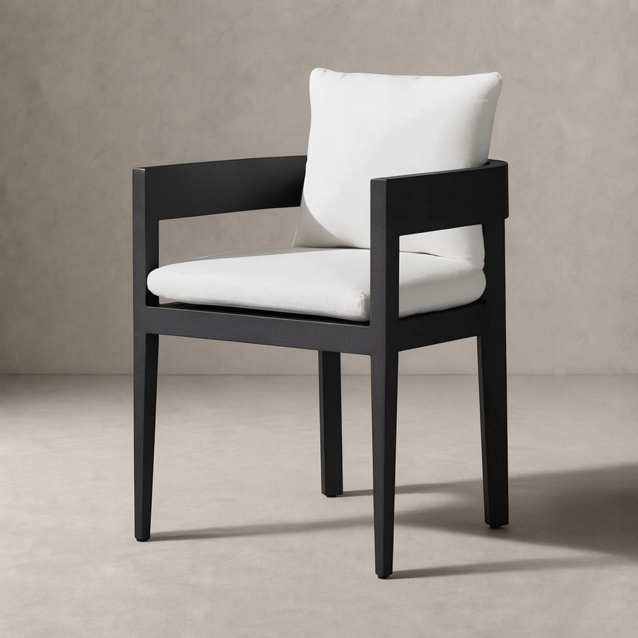 TERRA Curved Aluminum Dining Armchair - WBERT HOME