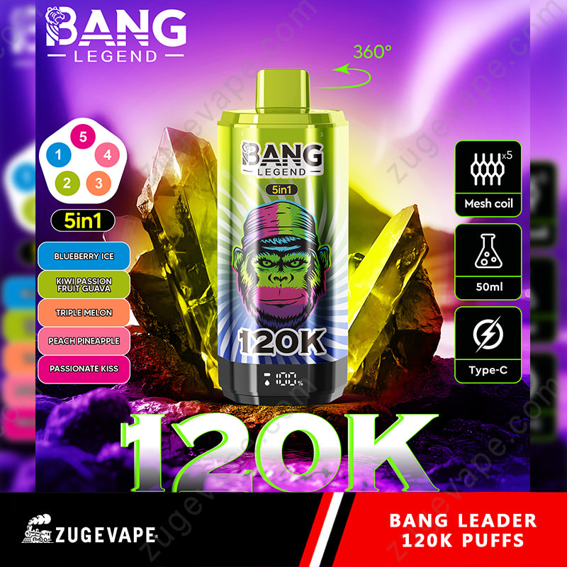 Bang Legend 120000 zaciągnięć, 5 smaków w 1 – jednorazowy e-papieros 120K - vapepodpl