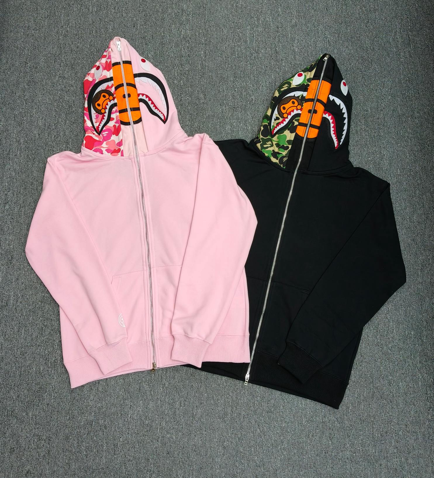 Bape x Milo Collaboration Series Double Cap Pure Cotton Casual Hoodie for Men and Women