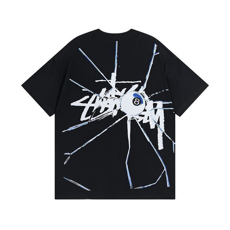 New arrival casual style 8-ball new American style men and women's couple loose same style short sleeve T-shirt