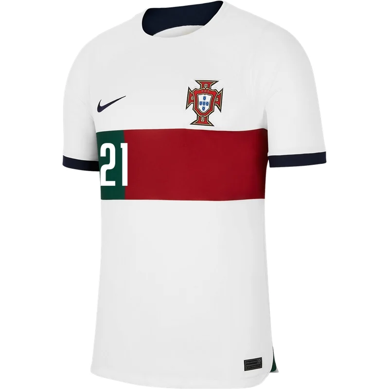 Diogo Jota #21 Portugal Auswärtstrikot Weltmeisterschaft 2022