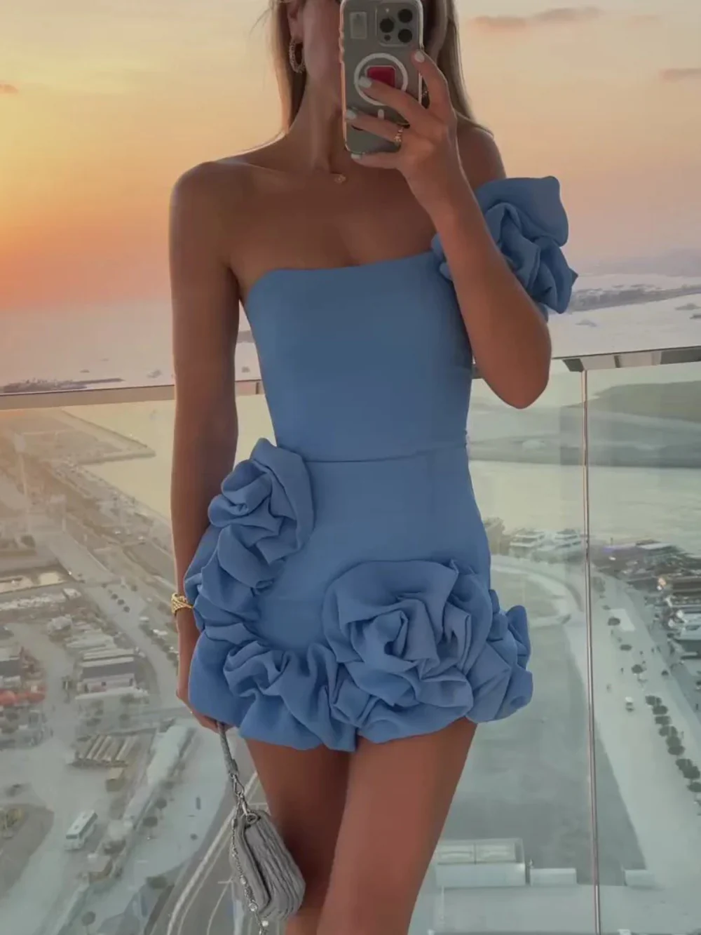 Elegant Ruffled Bodycon Mini Dress